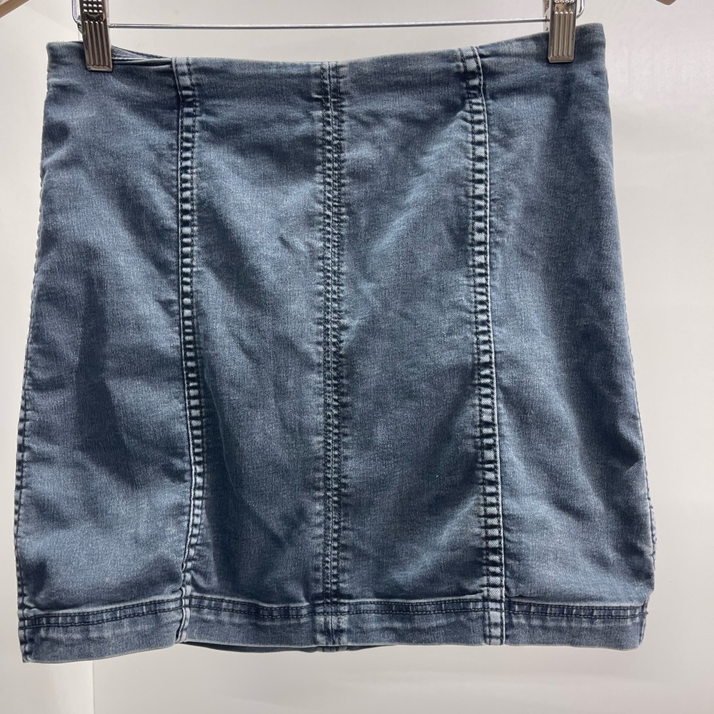 Free People Washed Blue Mini Skirt